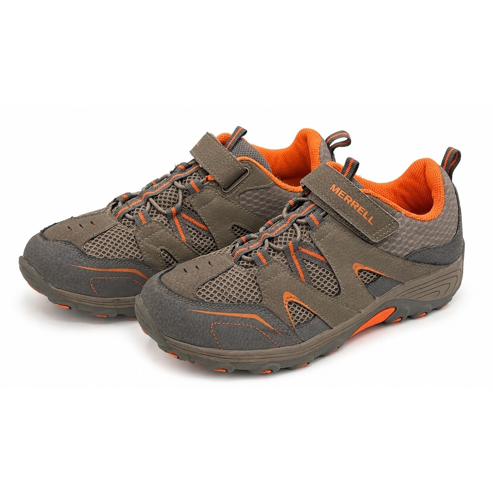 Merrell Trail Chaser Boys Size 5M Grey Orange Athletic Hiking Sneakers  MK261261